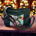 Eva Crossbody/Shoulder Bag in Dark Green faux leather